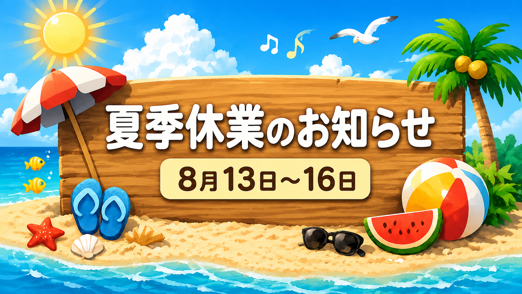 夏季休業のお知らせ